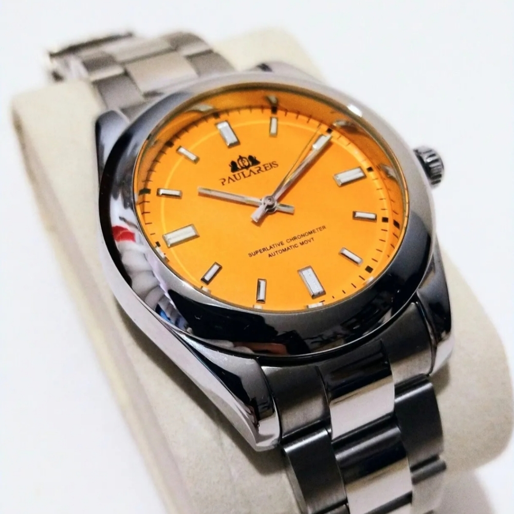 Orange Stainless Steel Diver Dress Watch